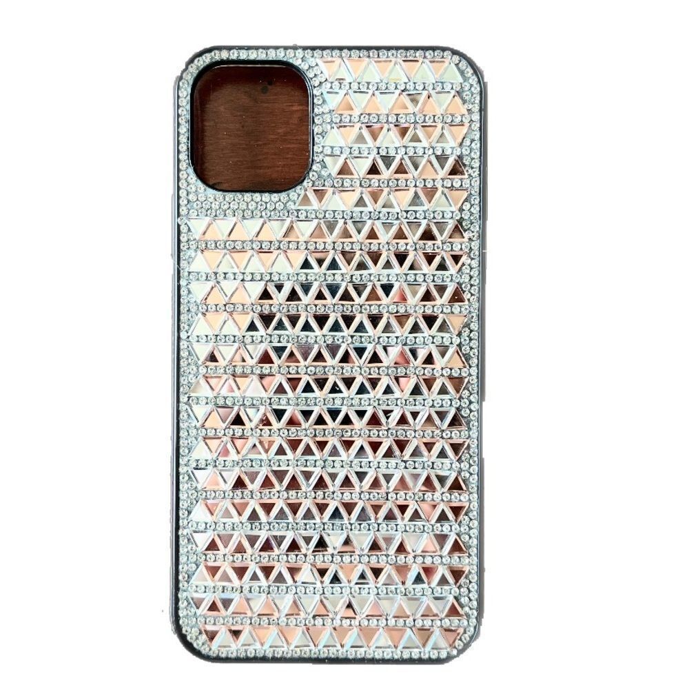 iPhone 12 Pro Max Diamond Crystal Case Silver White And Rose Pink Mobile Case​​​